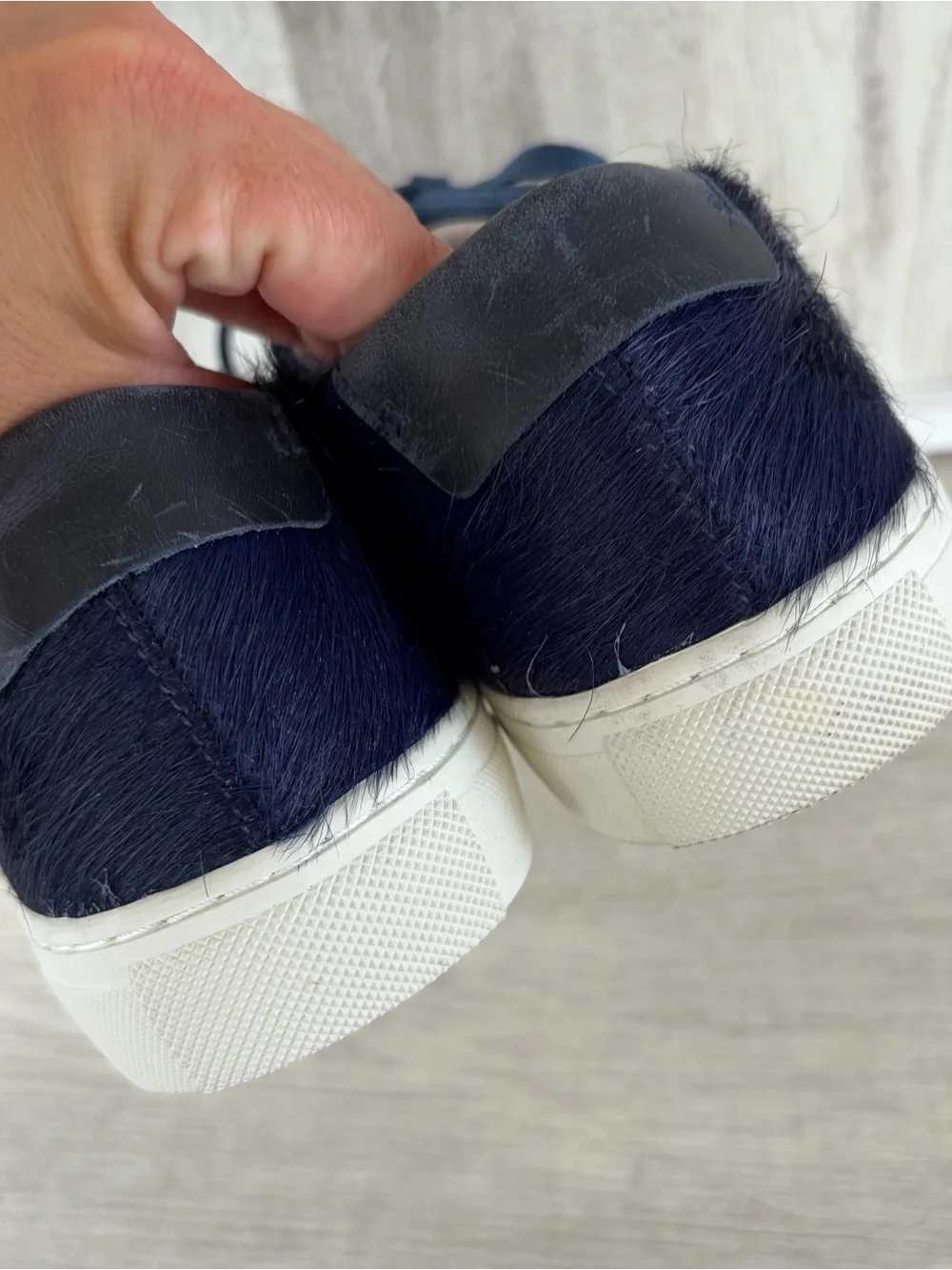 True Religion Blue Fur Sneakers Mens 10 42 Low Top Y2K Funky Club Shoes